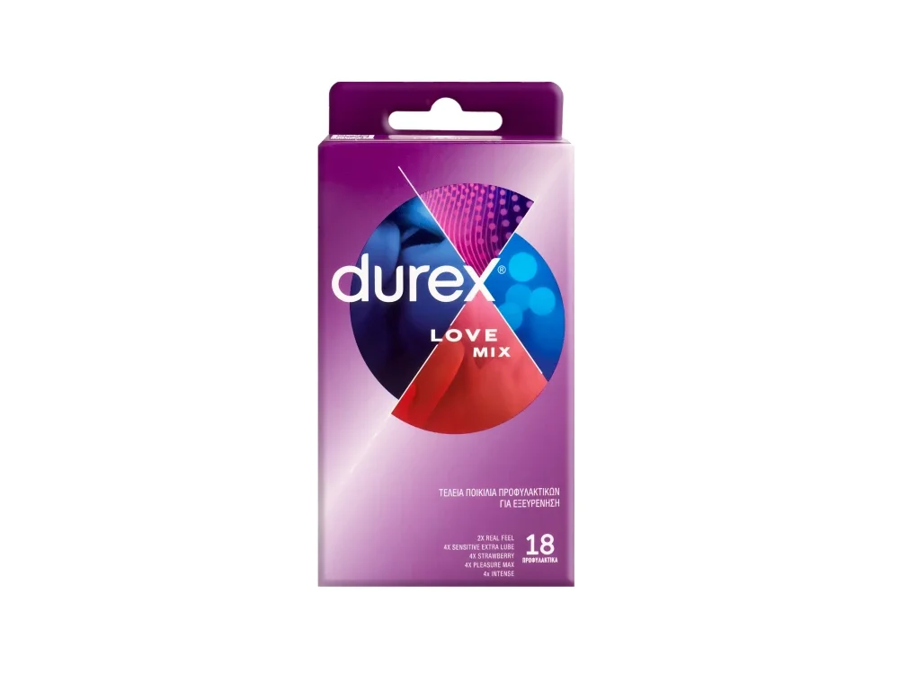 Durex Love Mix κουτί με προφυλακτικά 18 διαφορετικά τεμάχια