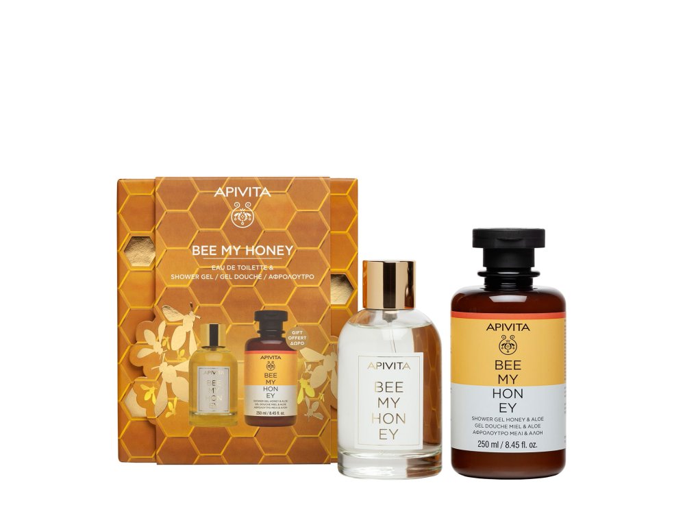 Apivita Bee My Honey Promo Eau De Toilette Unisex Άρωμα, 100ml & Δώρο Shower Gel Αφρόλουτρο Σώματος, 250ml, 1σετ