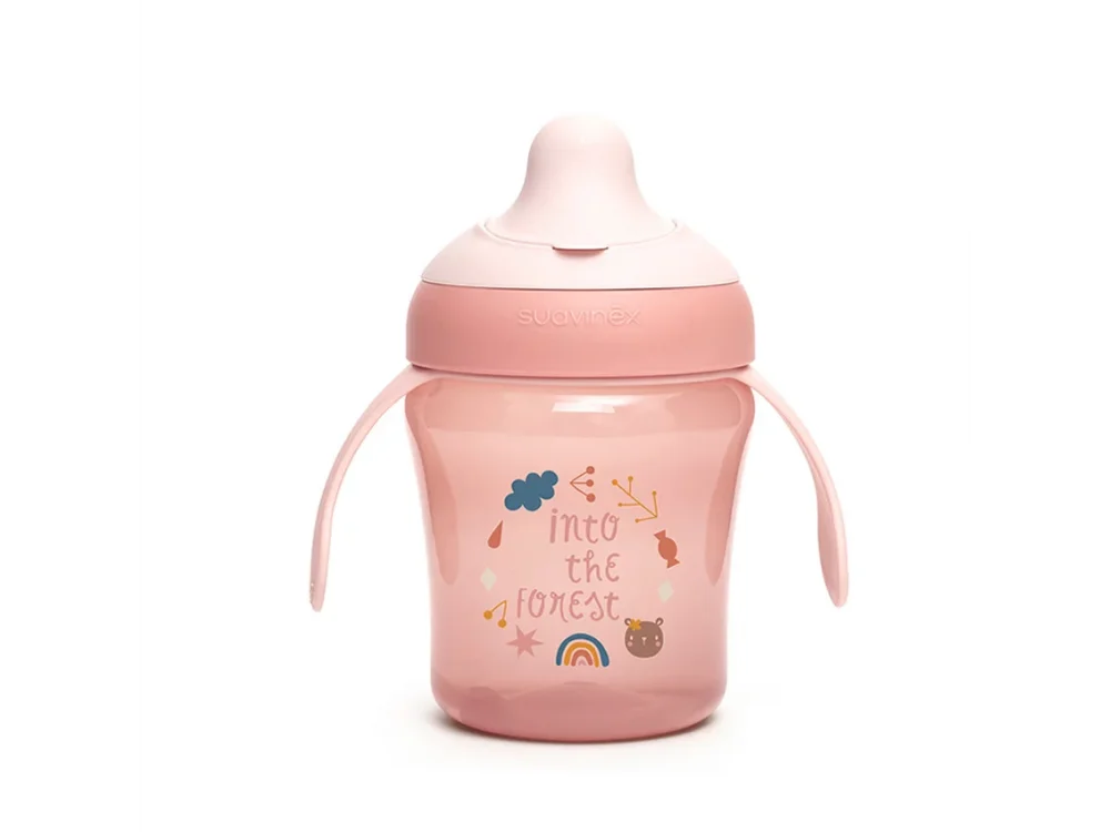 Suavinex Εκπαιδευτικό Κύπελλο, Learning Cup Into the Forest Pink 6m+ 200ml