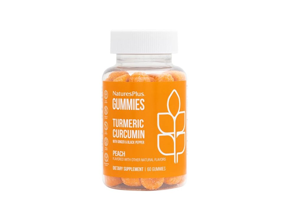 Nature's Plus Turmeric Curcumin Peach Flavour, Συμπλήρωμα Διατροφής με Εκχύλισμα Κουρκουμά, 60gummies