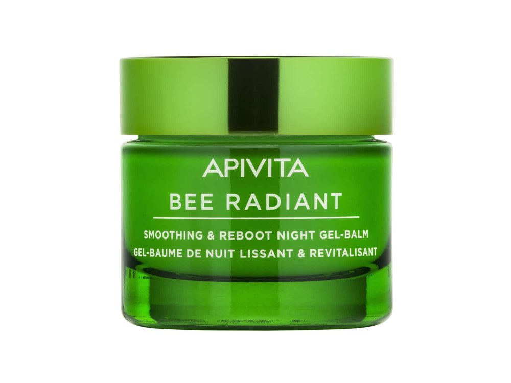 Apivita Bee Radiant Peony Night Gel Balm, Gel-Balm Νύχτας για Λείανση & Αναζωογόνηση 50ml