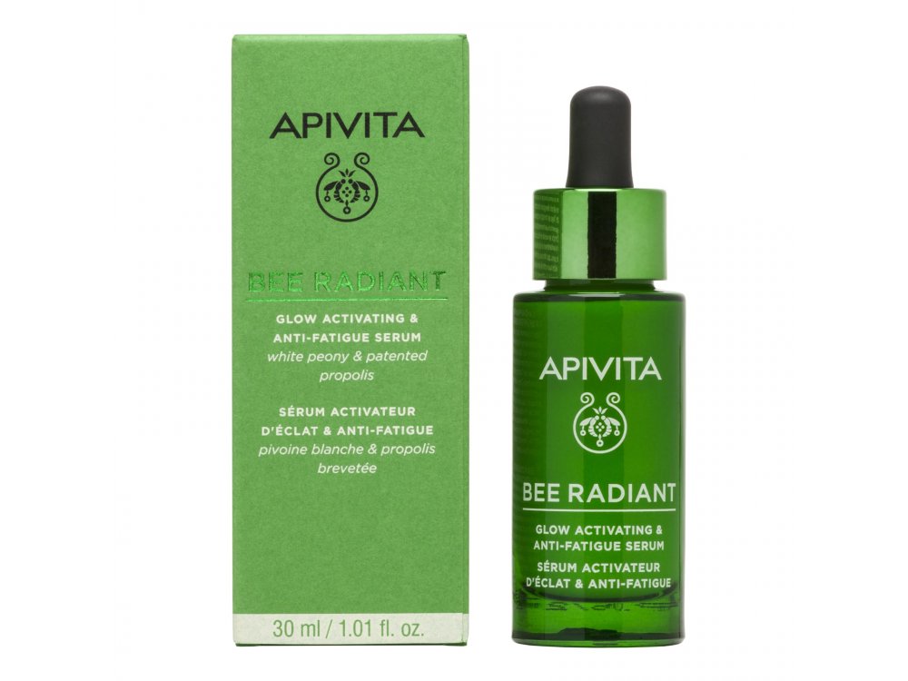 Apivita Bee Radiant Serum Peony, Ορός Ενεργοποίησης Λάμψης για Ξεκούραστη Όψη 30ml