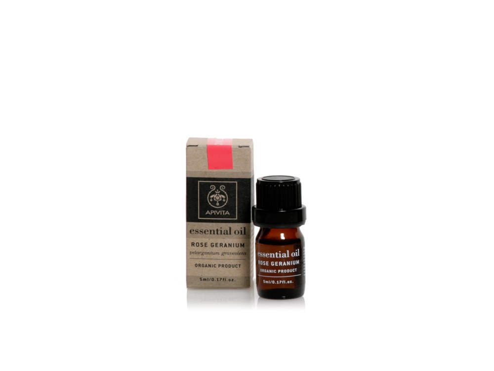 Apivita Essential Oil Geranium 100% Βιολογικό Αιθέριο Έλαιο Γεράνι, 5ml