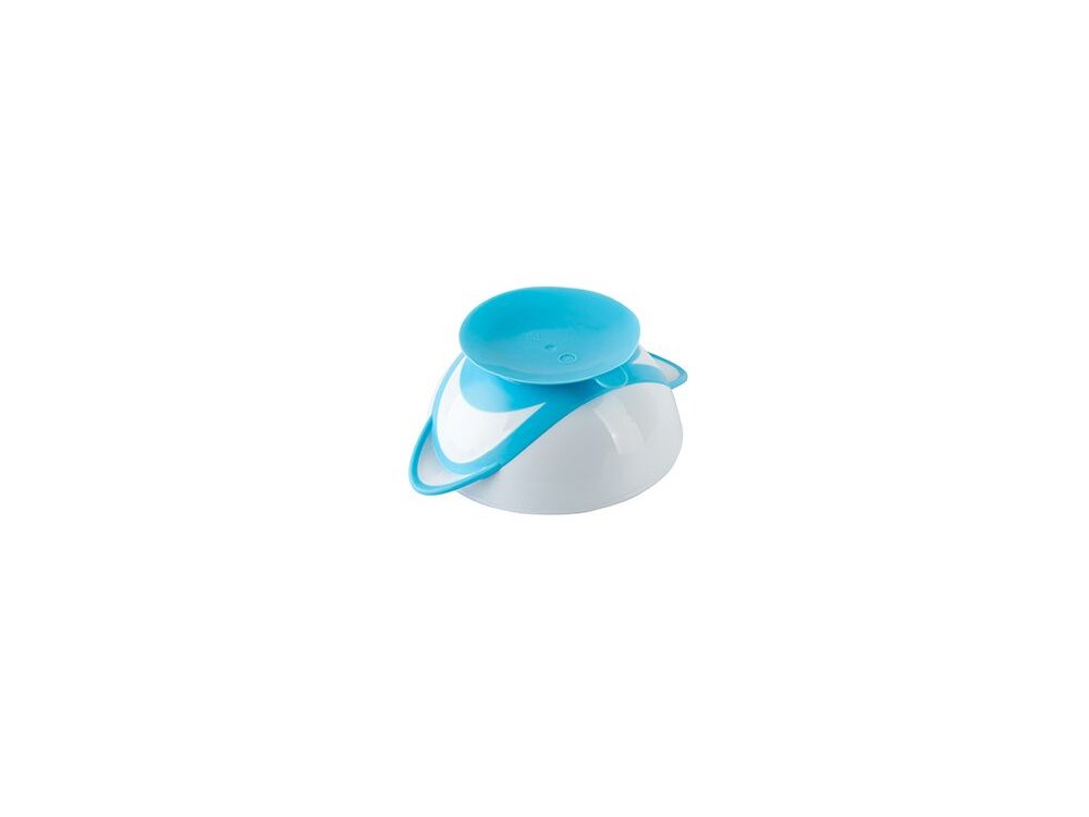 BabyOno Suction Bowl - Spoon, Τάπερ αποθήκευσης και μεταφοράς με κουτάλι, Μπλέ