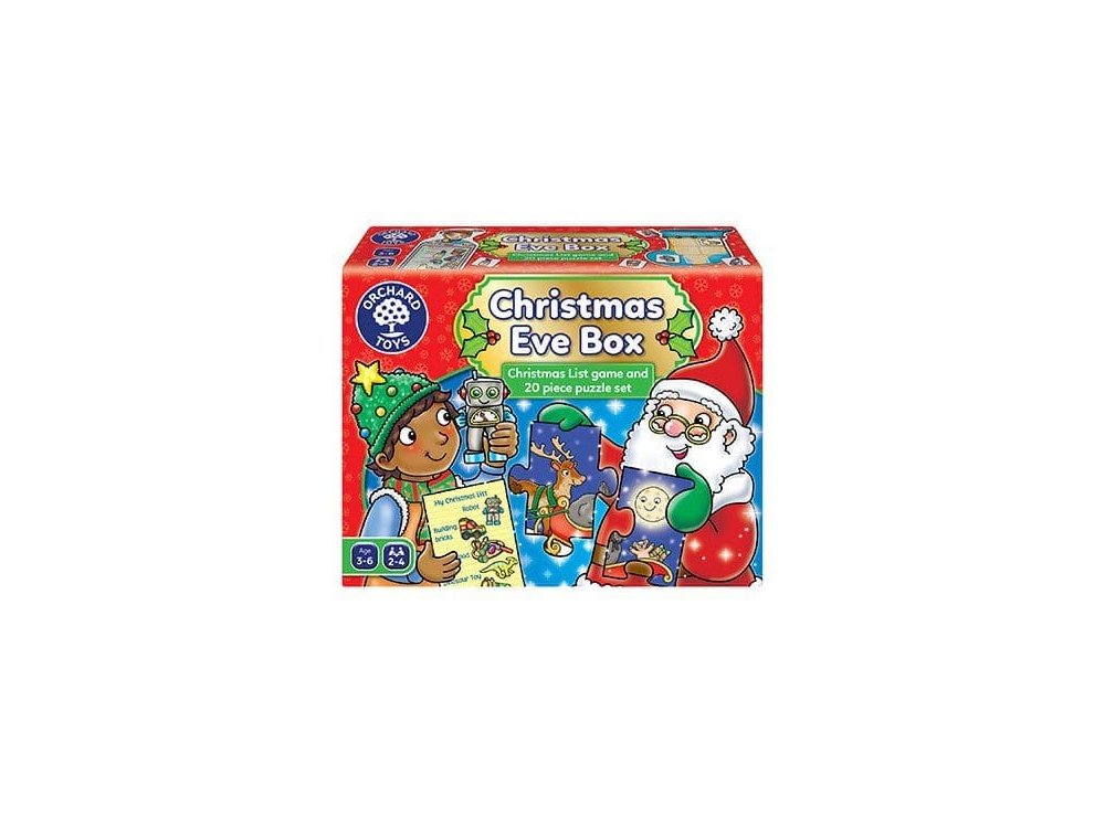 Orchard Toys Christmas Eve, Χριστουγεννιάτικο κουτί με Επιτραπέζιο, Παζλ και Βιβλιαράκι για ζωγραφιές Ηλικίες 3+ ετών