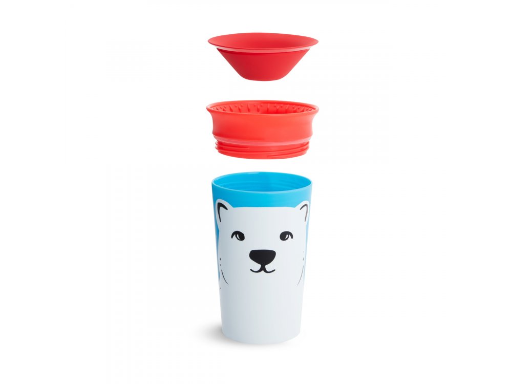 Munchkin Miracle 360° Sippy Cup 12m+ Polar Bear, Εκπαιδευτικό Κύπελλο-Ποτήρι με καπάκι, 266ml