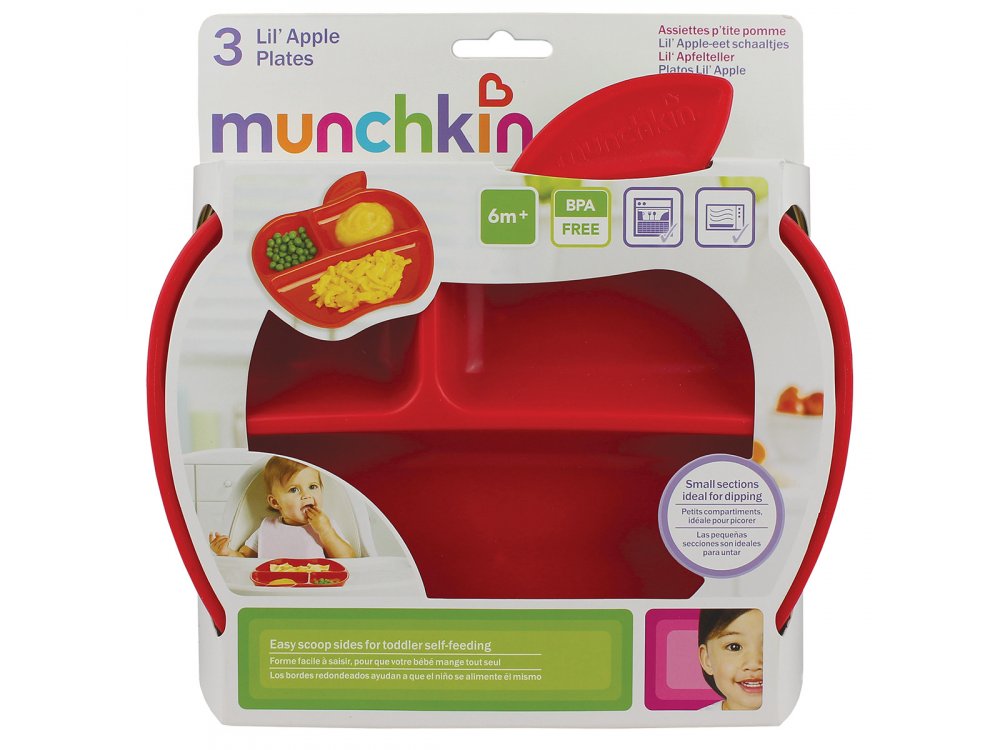 Munchkin Σετ 3 Πιατάκια Apple Plates, 6m+