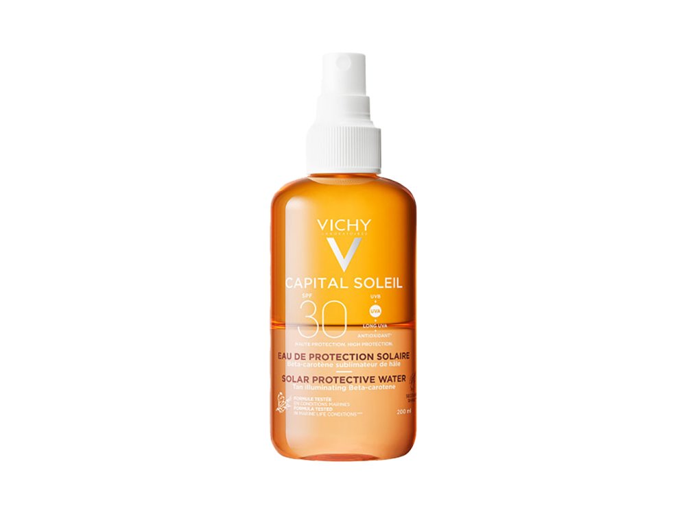 Vichy Ideal Soleil Enhanced Tan Protective Solar Water SPF30, Αντηλιακό Νερό για Λαμπερό Μαύρισμα, 200ml