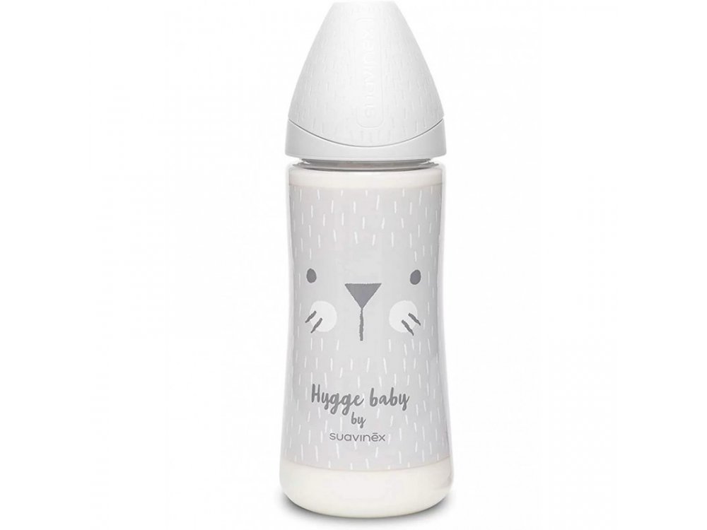 Suavinex Πλαστικό Μπιμπερό Hygge Whiskers Grey, 360ml