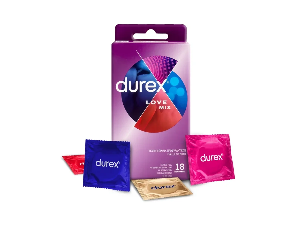 Durex Love Mix κουτί με προφυλακτικά 18 διαφορετικά τεμάχια