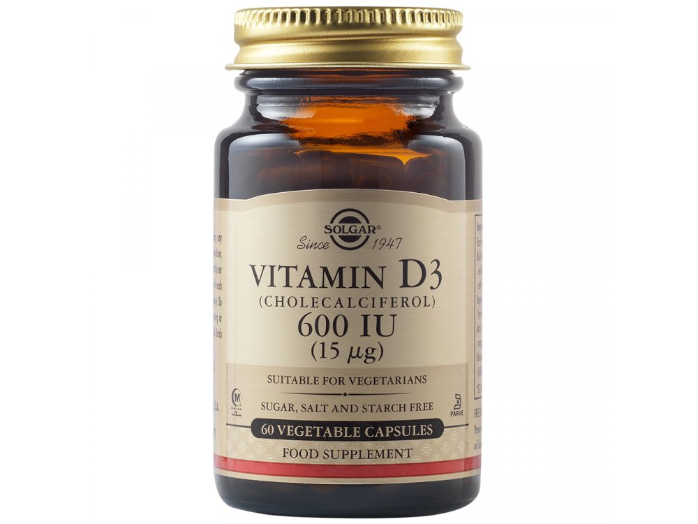 Solgar Vitamin D-3 600 IU 60Vegs.Caps