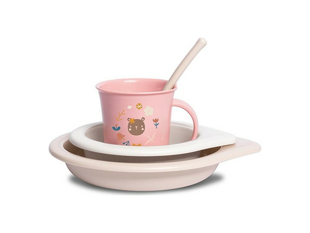 Suavinex Παιδικό Σετ Φαγητού, Toddler Feeding Set Girl, Forest, 6m+