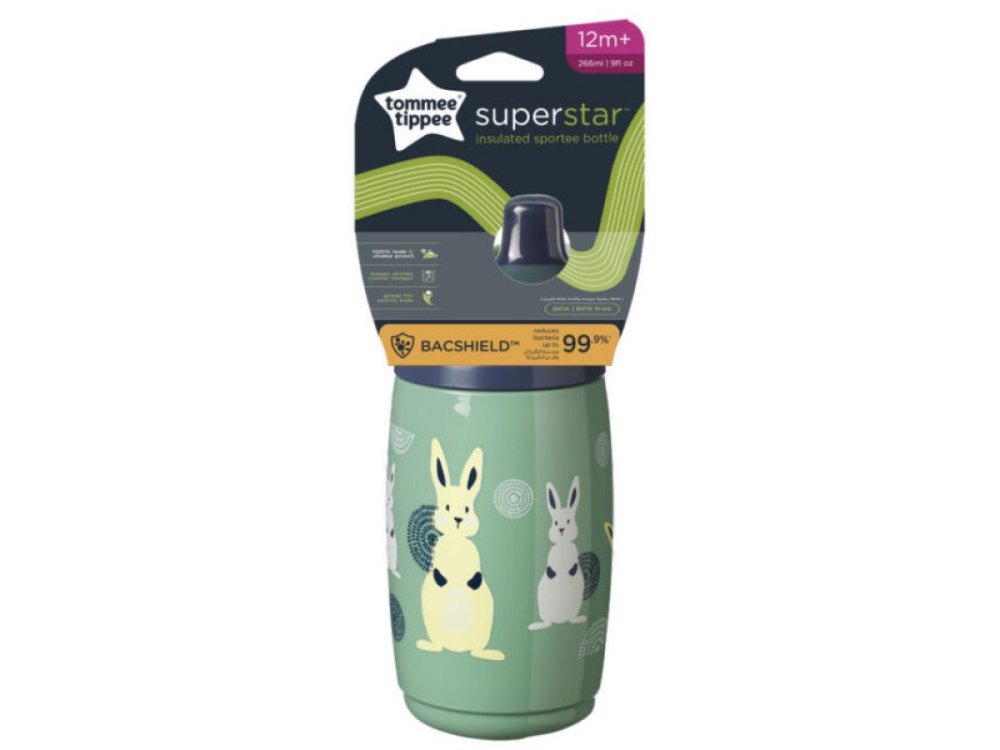 Tommee Tippee SuperStar Insulated Sportee Bottle Ισοθερμικό Αθλητικό Μπουκάλι-Παγούρι Νερού 12m+, 266ml