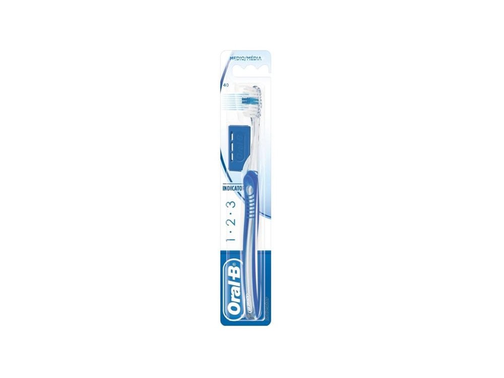 Oral-B 123 Indicator Χειροκίνητη Οδοντόβουρτσα Μέτρια 40mm, 1τεμ