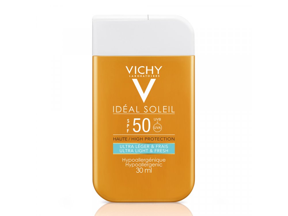 Vichy Ideal Soleil Ultra Light & Fresh Spf50 Αντηλιακή Κρέμα Προσώπου Λεπτόρρευστης Υφής Πολύ Υψηλής Προστασίας, 30ml