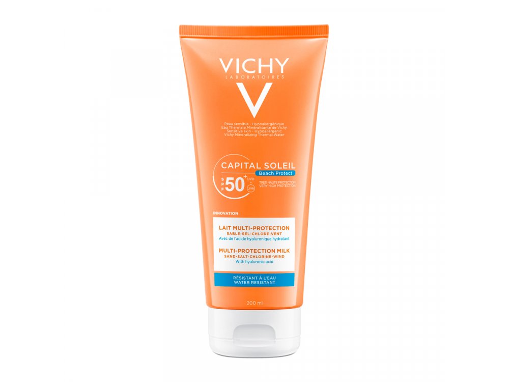 Vichy Capital Soleil Beach Protection Multi-Protection Milk SFP50+ Αντιηλιακό Γαλάκτωμα Πολλαπλής Προστασίας, 200ml