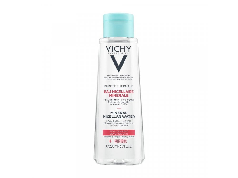 Vichy Purete Thermale Mineral Micellar Water, Μεταλλικά Στοιχεία για Πρόσωπο & Μάτια για Ευαίσθητες Επιδερμίδες 200ml