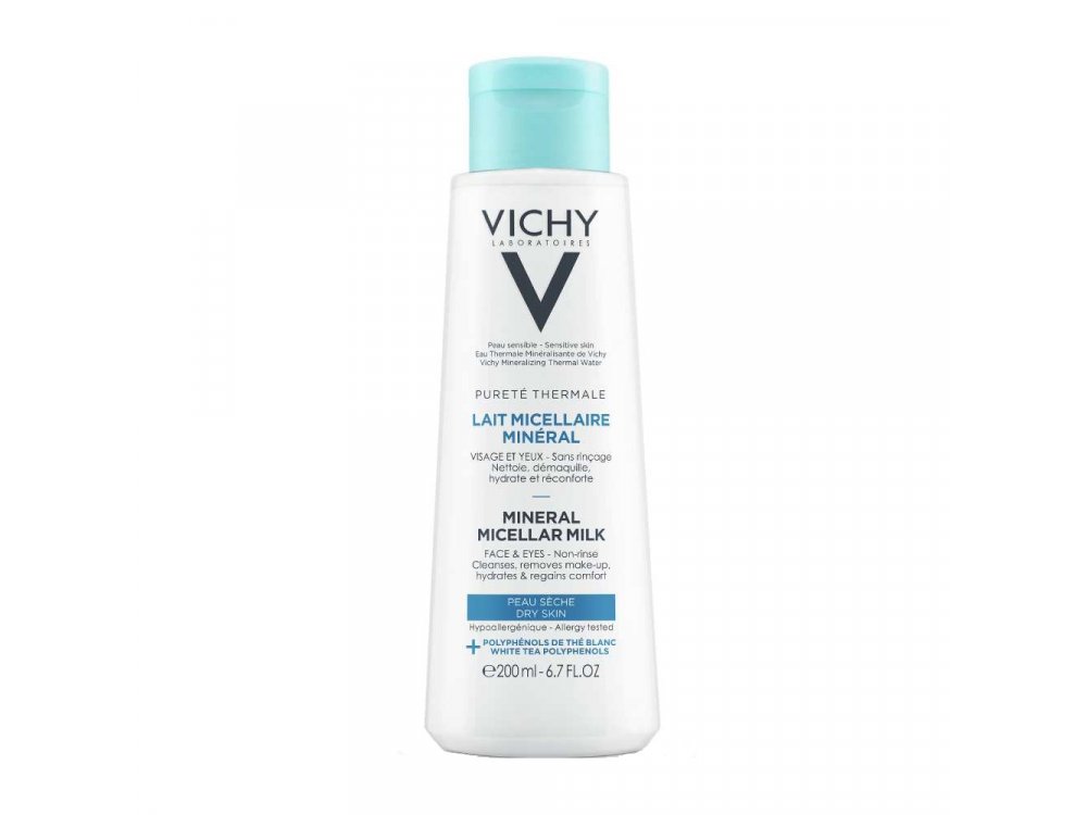 Vichy Purete Thermale Mineral Micellar Milk Γαλάκτωμα Micellaire για Πρόσωπο & Μάτια για Ξηρή Επιδερμίδα, 200ml