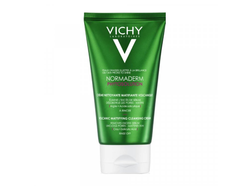 Vichy Normaderm Phytosolution Volcanic Mattifying Cleansing Cream Κρέμα για Βαθύ Καθαρισμό, Κατά της Λιπαρότητας, 125ml