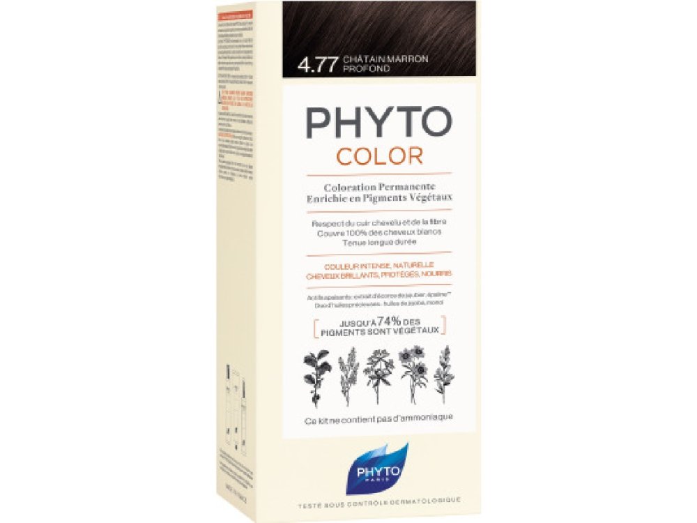 Phyto Phytocolor Νο4.77 Intense Chestnut Brown, Καστανό Έντονο Μαρόν, 1τμχ