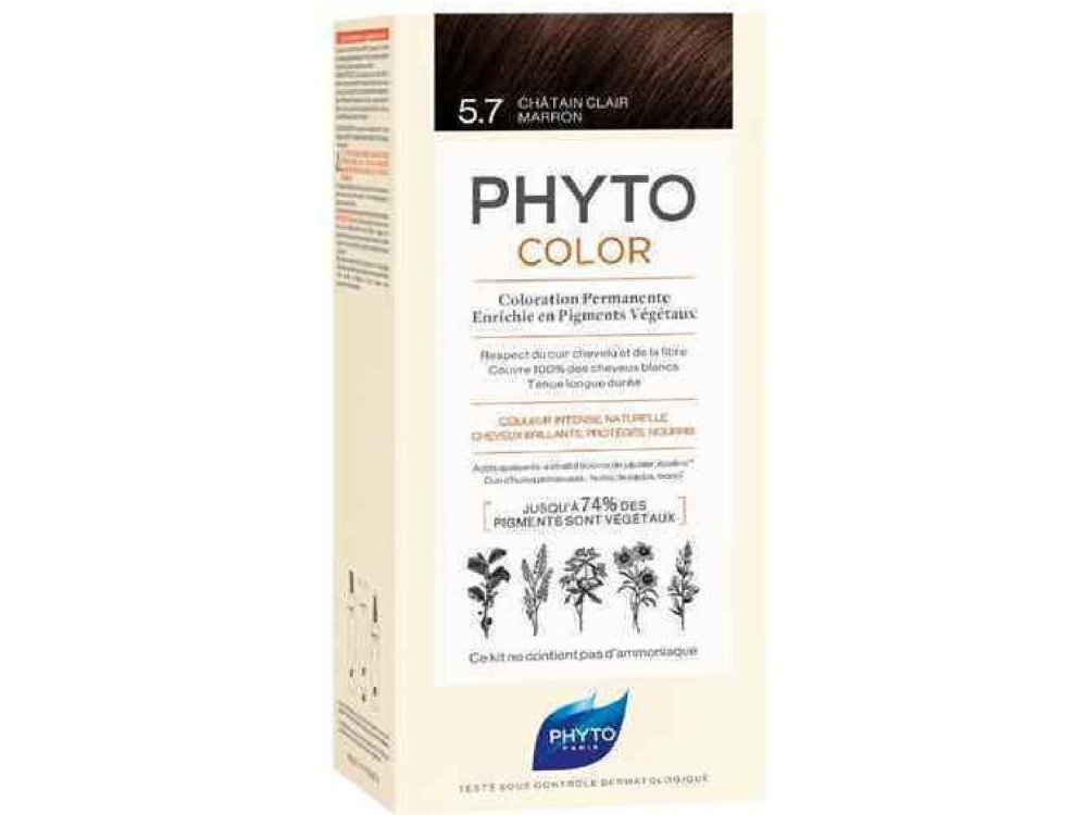 Phyto Phytocolor Νο5.7 Light Chestnut Brown, Καστανό Ανοιχτό Μαρόν, 1τμχ