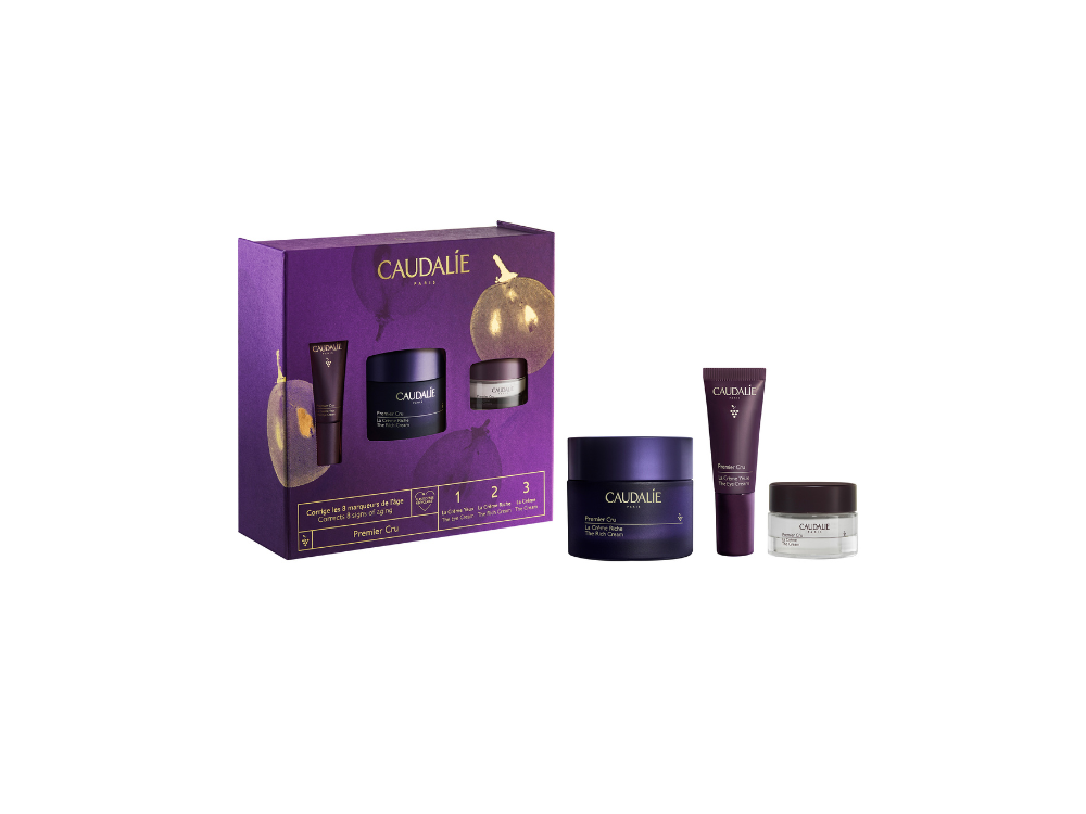 Caudalie Premier Cru Promo με Rich Cream Αντιγηραντική Κρέμα Προσώπου, 50ml, The Cream Κρέμα Προσώπου με Υαλουρονικό, 15ml & The Eye Cream Κρέμα Ματιών, 5ml, 1σετ