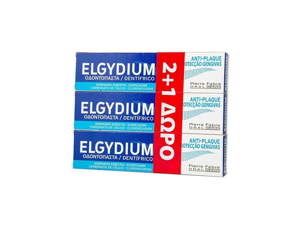 Elgydium Promo Antiplaque Jumbo Οδοντόκρεμα Κατά της Οδοντικής Πλάκας (2+1), 3 x 100ml