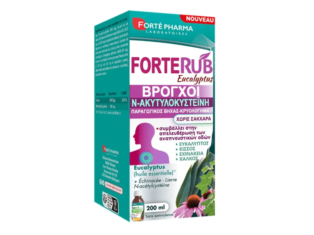 Forte Pharma RinoRub Σιρόπι για Παραγωγικό Βήχα & Κρυολόγημα, 200ml