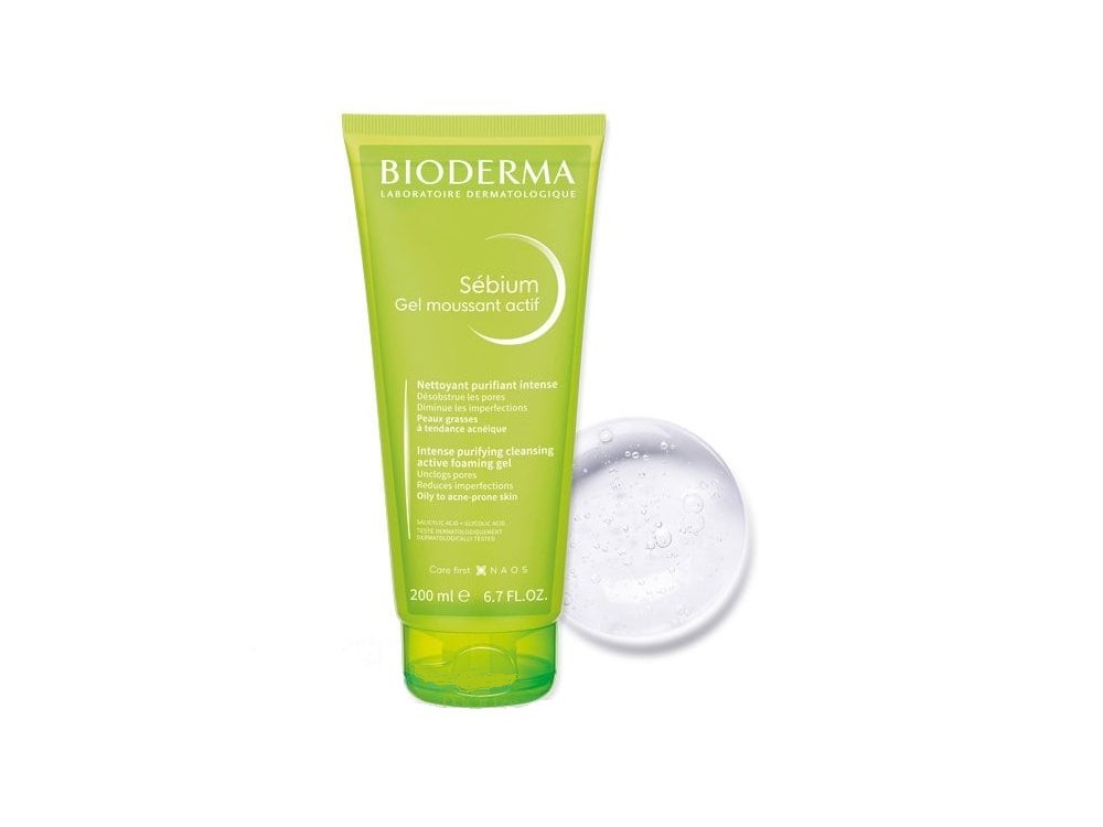 Bioderma Sebium Gel Moussant Actif Intense Purifying Cleansing Active Foaming Gel Αφρίζον Τζελ Καθαρισμού Ιδανικό για Μεικτές & Λιπαρές Επιδερμίδες με Τάση Ακμής, 200ml