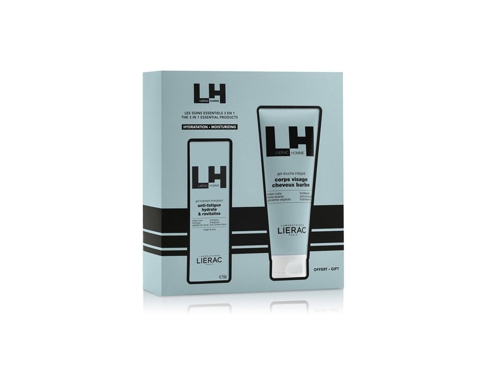 Lierac Homme Promo με Gel Anti-Fatigue Hydrate & Revitalise Ανδρικό Ενυδατικό Τζελ Κατά της Κούρασης, 50ml & Δώρο Gel Douche Integral Τζελ Καθαρισμού για Σώμα, Πρόσωπο, Μαλλιά & Γένια, 200ml, 1σετ