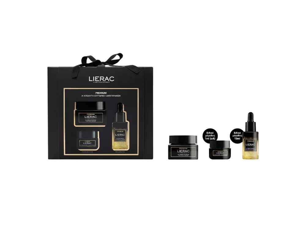 Lierac Εορταστικό Xmas Promo Set Premium The Silky Cream Aντιγηραντική Kρέμα Προσώπου, 50ml, Premium The Absolute Serum Αντιγηραντικός Ορός Προσώπου, 13ml, & Premium The Eye Cream Αντιγηραντική Κρέμα Ματιών, 4x1ml