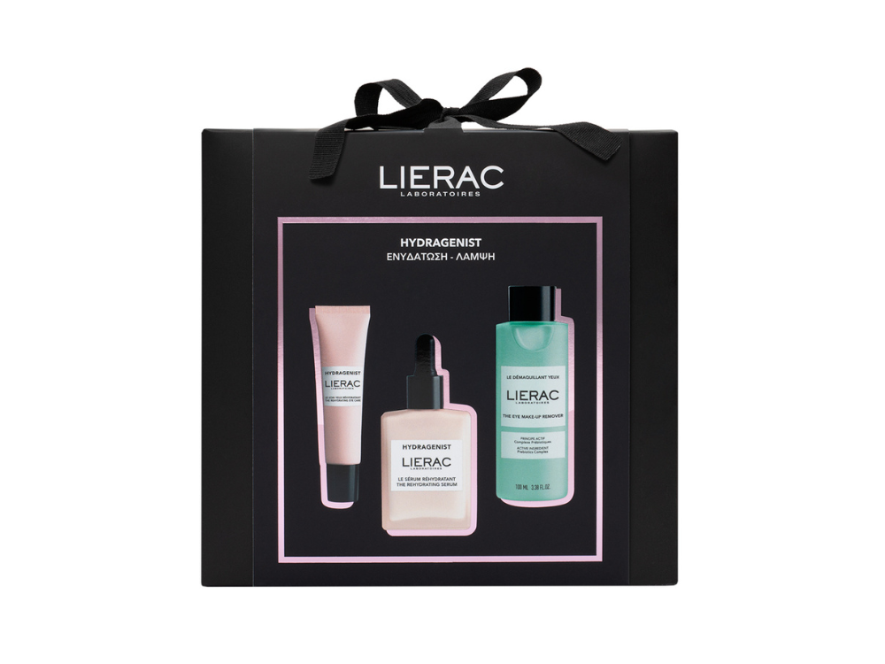 Lierac Εορταστικό Xmas Promo Set Hydragenist Serum Ορός Ενυδάτωσης Προσώπου, 30ml, Hydragenist The Rehydrating Eye Care Ενυδατική Κρέμα Ματιών, 15ml & The Eye Make-up Remover Ντεμακιγιάζ Ματιών, 100ml