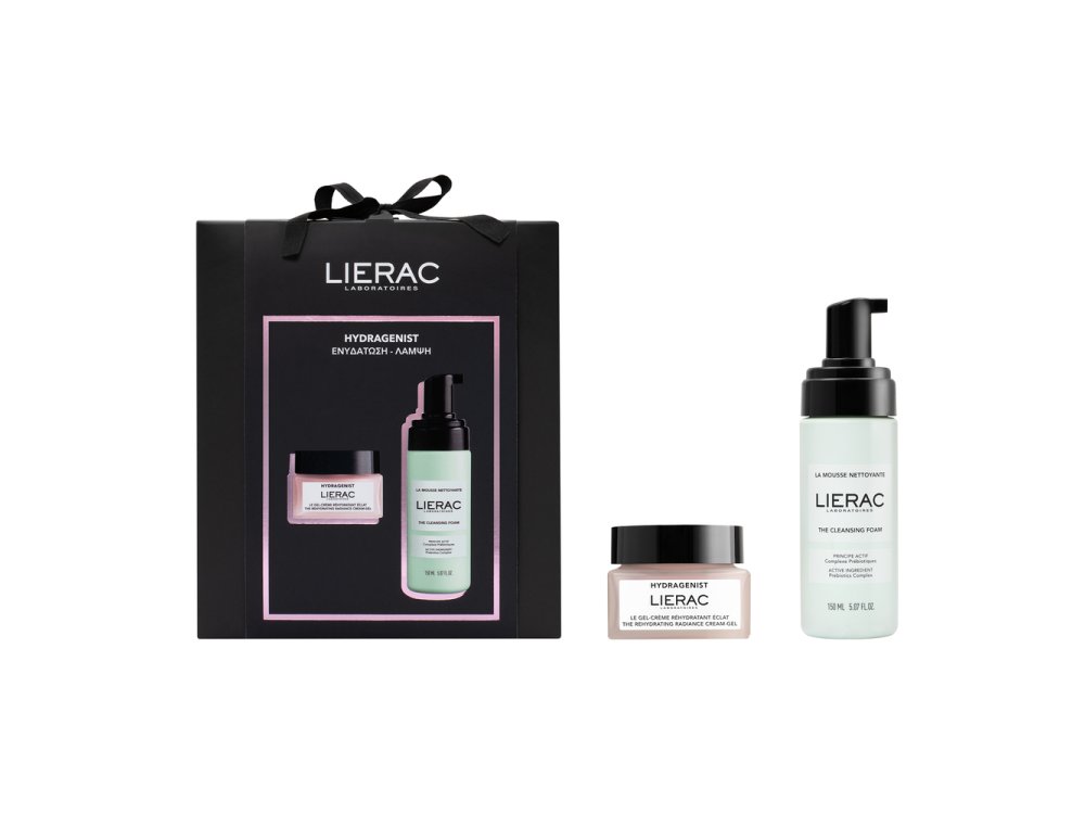 Lierac Εορταστικό Xmas Promo Set Hydragenist The Rehydrating Radiance Cream-Gel Kρέμα-Τζελ Eνυδάτωσης & Λάμψης, 50ml & The Cleansing Foam Αφρός Καθαρισμού Προσώπου, 150ml, 1σετ