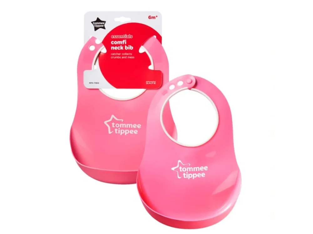 Tommee Tippee Ess Comfi Neck Bib Βρεφική Σαλιάρα Πλαστική για 6m+ σε Διάφορα Χρώματα: Μπλε, Πορτοκαλί, Ροζ 1τμχ