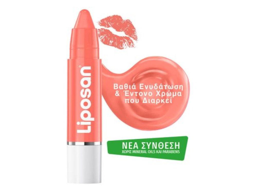 Liposan Crayon Lipstick Coral Crush, Περιποιητικό Balm Χειλιών με Χρώμα & Φυσικά Έλαια, 3gr