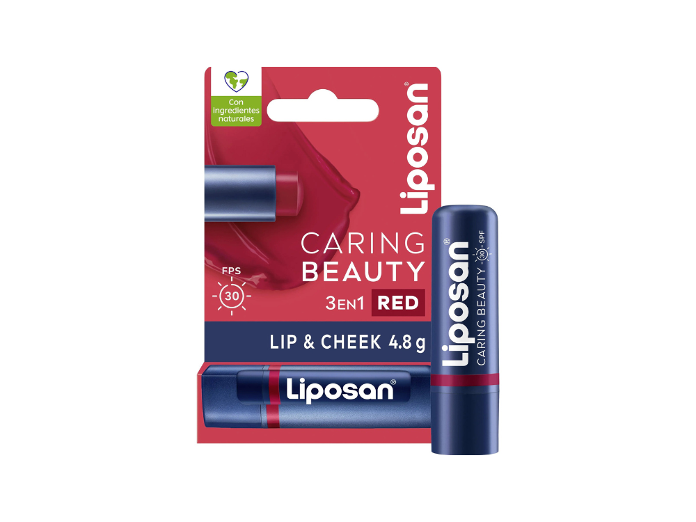 Liposan Caring Beauty Red Ενυδατικό Βάλσαμο Χειλιών SPF30, 4,8g