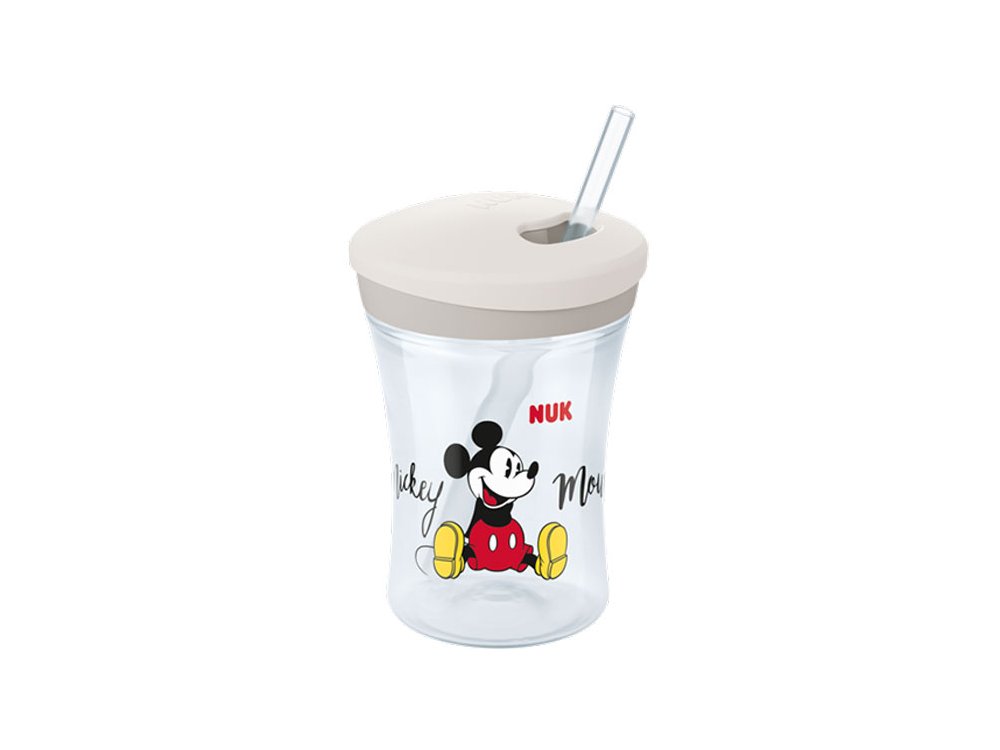 Nuk Action Cup Disney Mickey Mouse 12m+ Εκπαιδευτικό Παγουράκι με Καλαμάκι, 230ml