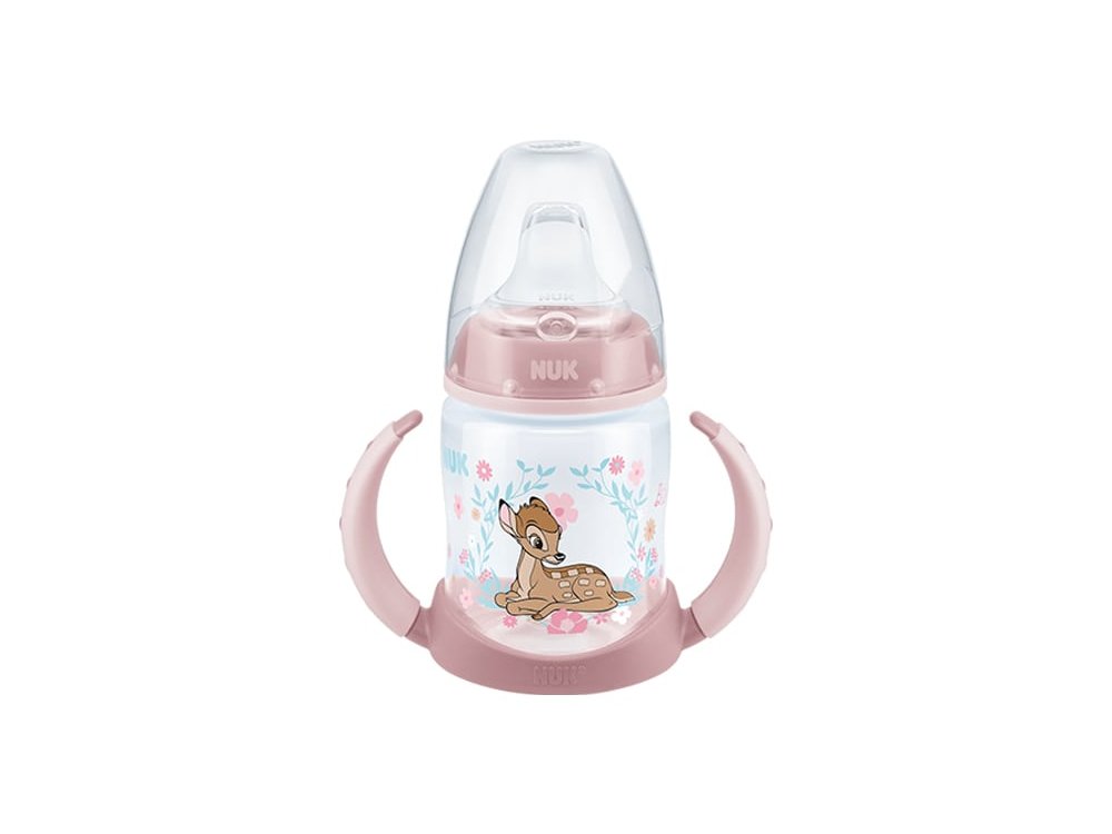 Nuk First Choice Learner Bottle Disney Bambi, Μπιμπερό Εκπαίδευσης με Δύο Λαβές & Μαλακό Ρύγχος Σιλικόνης 6-18m,150ml