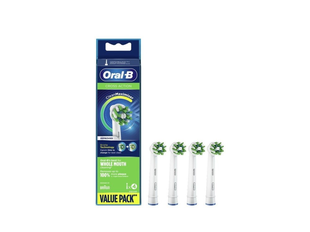 Oral-B Cross Action Clean Maximiser Ανταλλακτικές Κεφαλές, 4τμχ