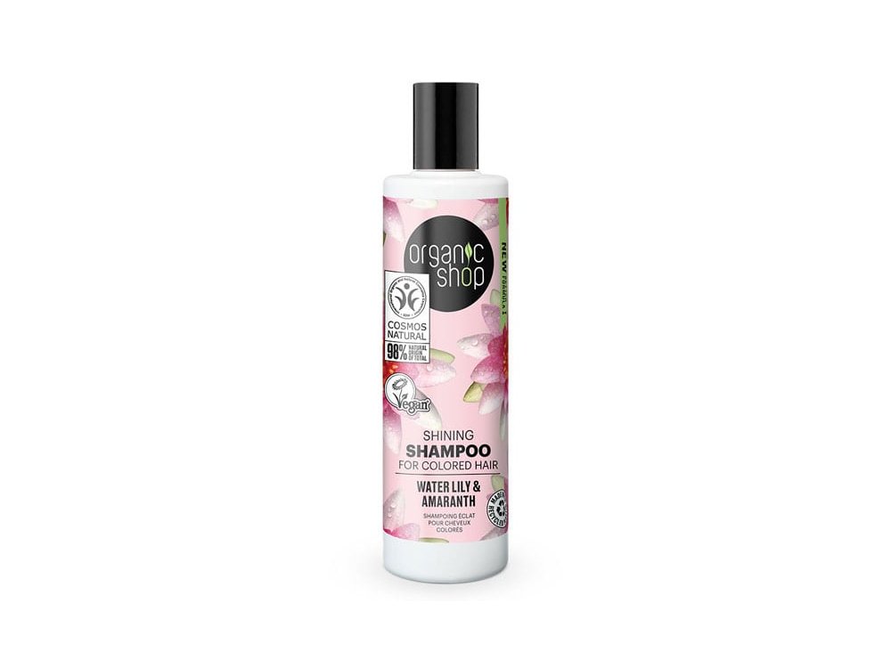 Organic Shop Shining Shampoo for Colored Hair Water Lily & Amaranth Σαμπουάν για Mεταξένια Λάμψη, 280ml