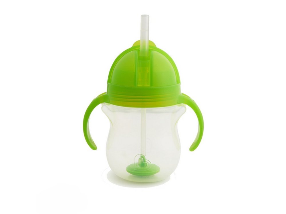 Munchkin Tip & Sip Straw Cup,Εκπαιδευτικό Ποτήρι με Καλαμάκι, Πράσινο 6m+, 207ml