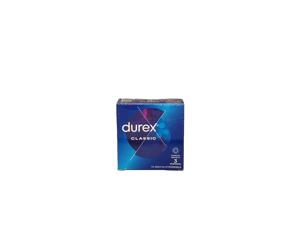 Durex Classic, Προφυλακτικά Ευκολοφόρετα με Ήπια Λίπανση, 3τμχ