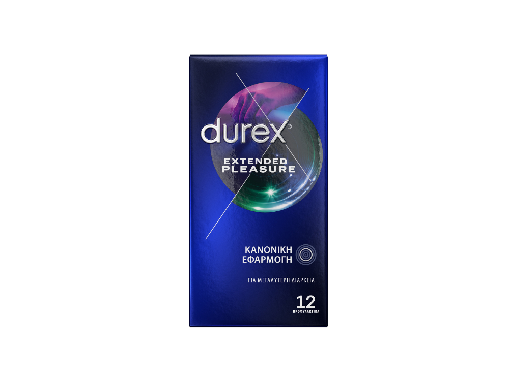 Durex Extended Pleasure, Προφυλακτικά Για Απόλαυση Παρατεταμένης Διάρκειας, 12τμχ