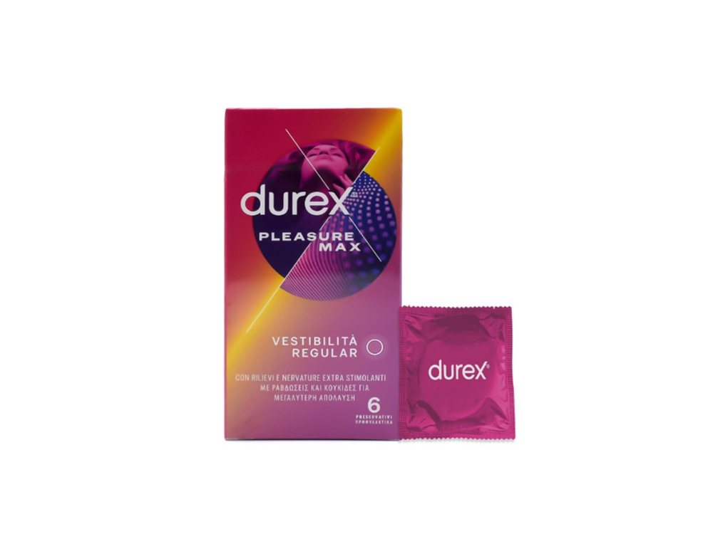 Durex Pleasuremax, Προφυλακτικά Με Κουκίδες & Ραβδώσεις, 6τμχ