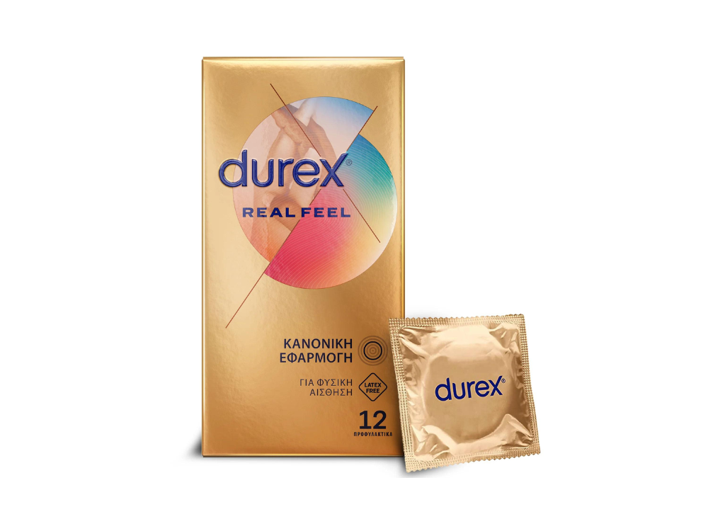 Durex RealFeel, Προφυλακτικά από Προηγμένο Υλικό για πιο Φυσική Αίσθηση Κατά την Επαφή, 12τμχ