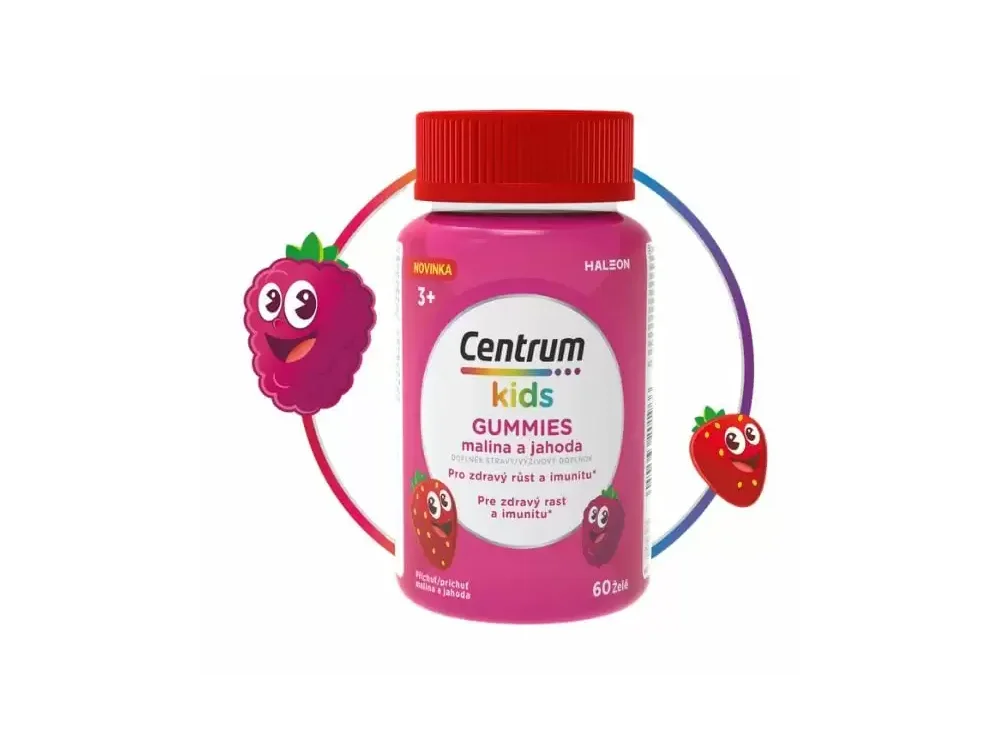 Centrum Kids Gummies Παιδική Πολυβιταμίνη με Γεύση Φράουλα & Βατόμουρο, 60 μασώμενα ζελεδάκια