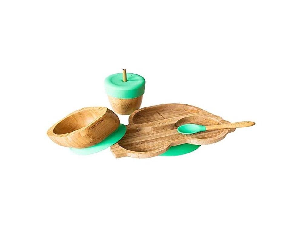 Eco Rascals Set Bamboo Car Suction Plate Πιάτο Bamboo με Σχήμα Αυτοκίνητο, Μπώλ & Ποτήρι-Κύπελλο, 1σετ