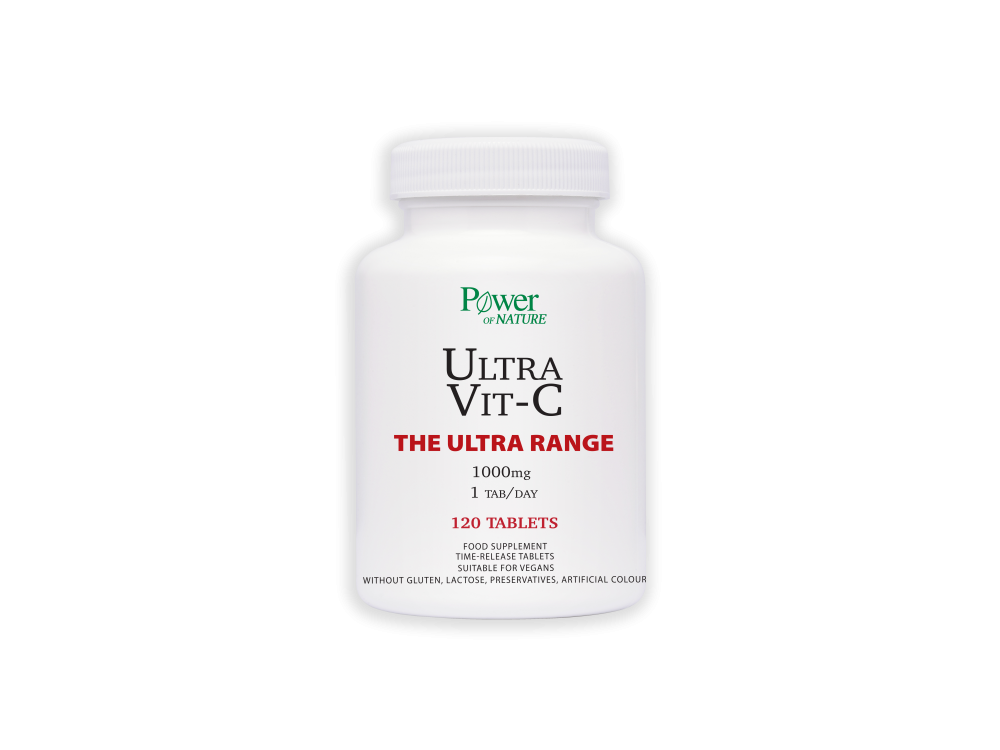 Power Of Nature Ultra Vit-C The Ultra Range 1000mg, Βιταμίνη C για τόνωση & ενέργεια, 120tabs