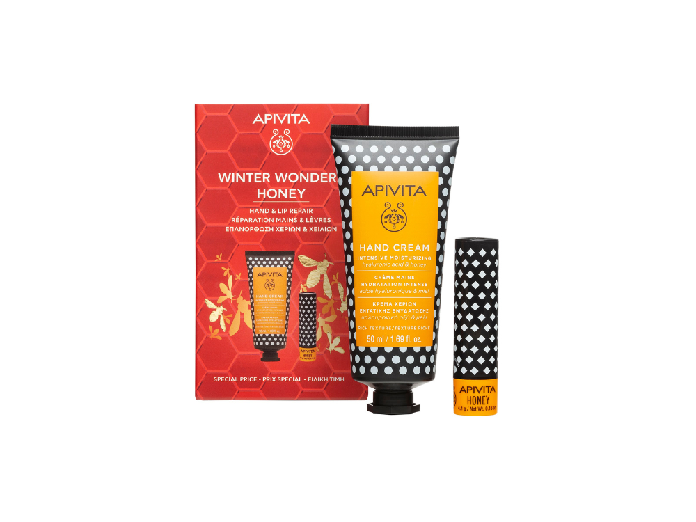 Apivita Promo Winter Wonders Honey με Κρέμα Χεριών Εντατικής Ενυδάτωσης, 50ml & Lip Care Μέλι, 1τεμ, 1σετ