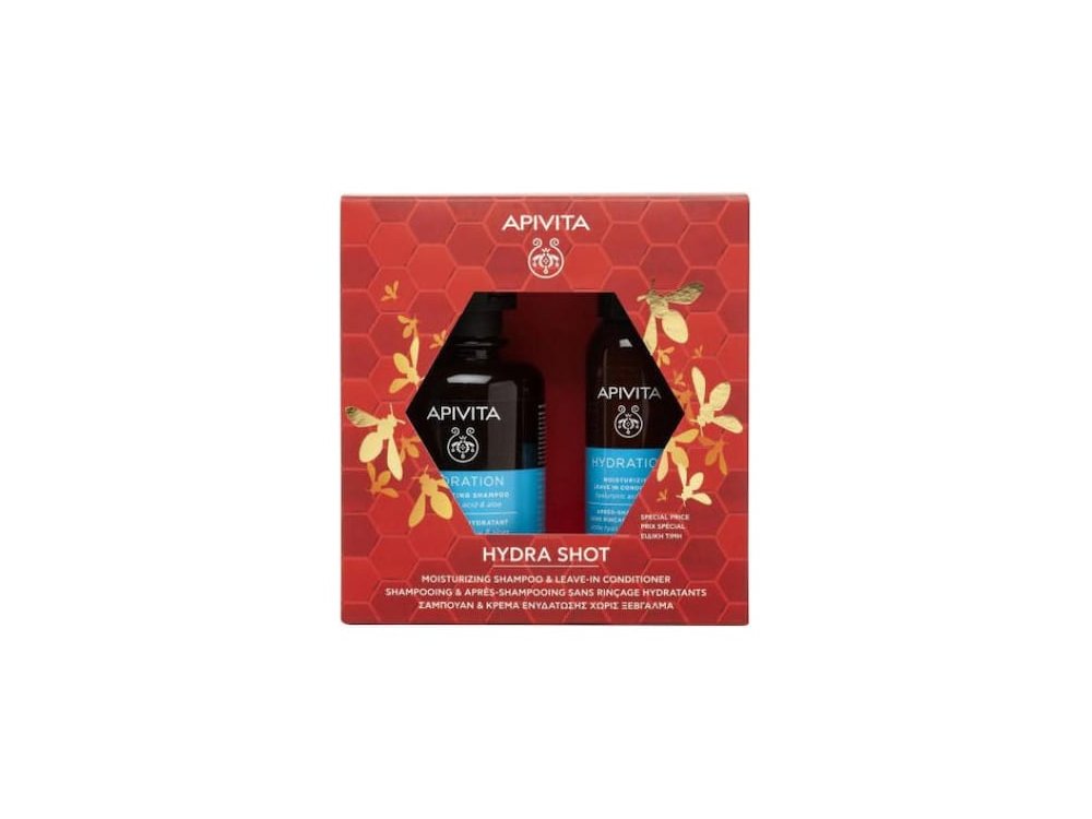 Apivita Hydra Shot Promo Moisturizing Shampoo Σαμπουάν, 250ml & Leave-In Conditioner Κρέμα Ενυδάτωσης χωρίς Ξέβγαλμα, 100ml, 1σετ